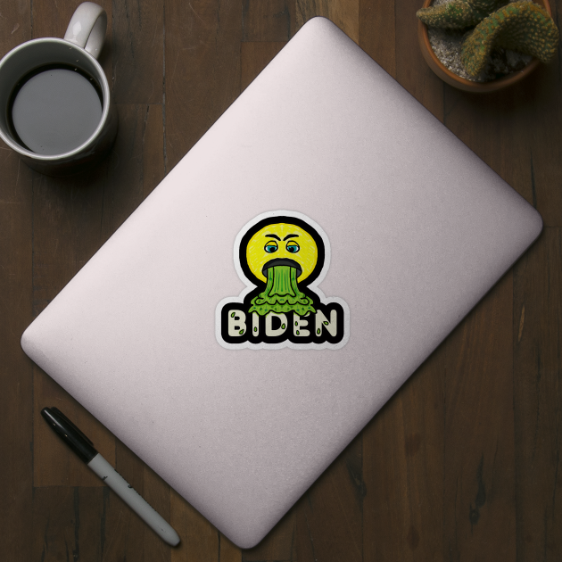 Funny Anti Biden Vomiting Emoji by Mark Ewbie